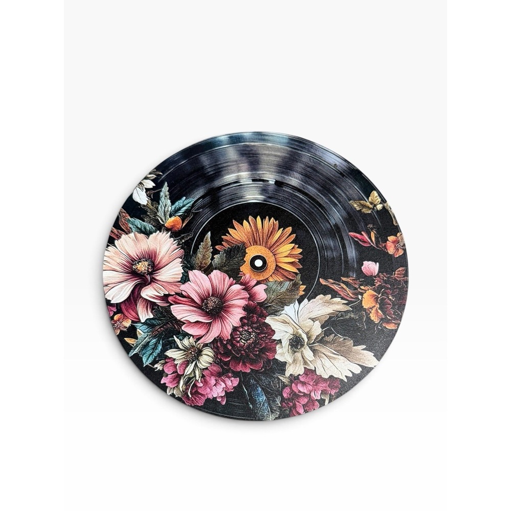 New Novelty Collectible Metal Sign vinyl record floral flowers
